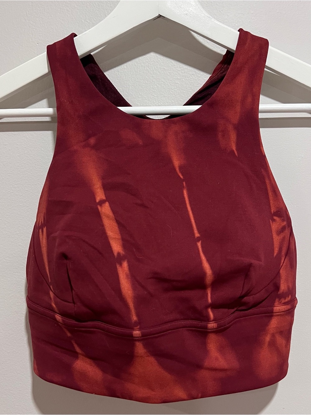 lululemon Women's Maroon & Orange Tie-Dye Sports Bra
